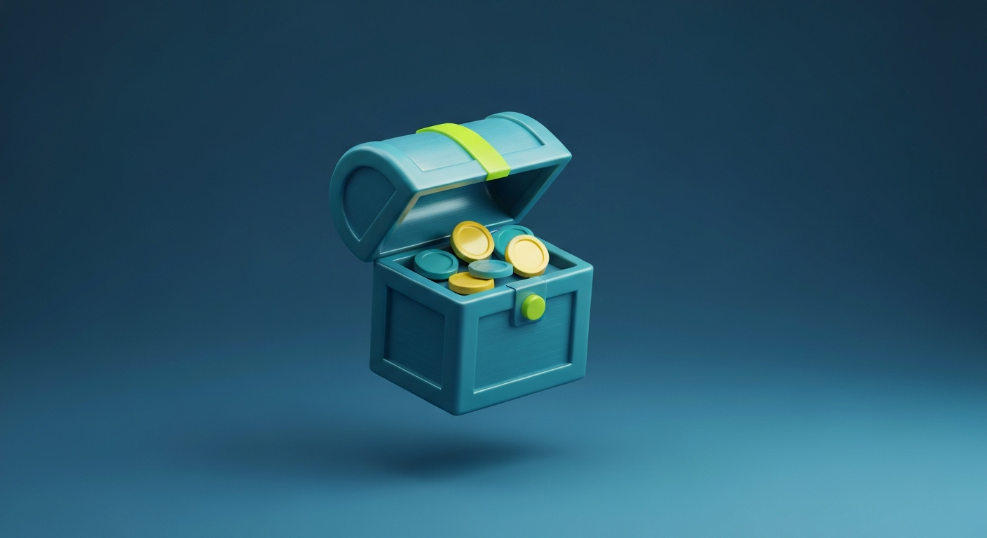 SweepShark sweepstakes casino bonus offer icon with reward and coin shapes